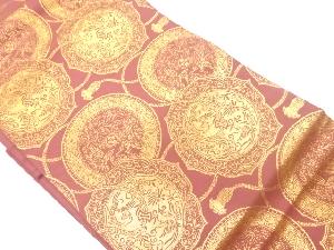 鏡裏に花鳥模様織出し名古屋帯